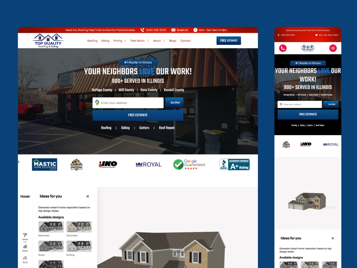 All Top Quality Roofing website by Sensory Creative